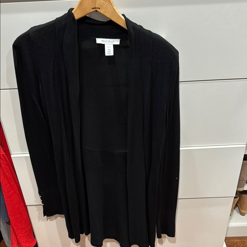 White House Black Market Black Cardigan Sweater Open-Front